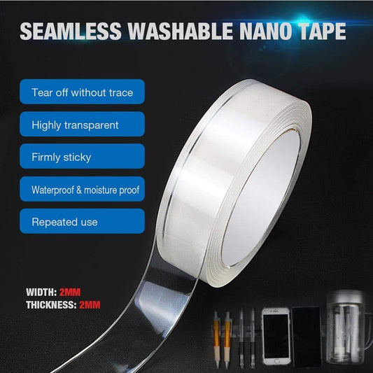 Multi-Use Double Sided Nano Adhesive Tape – 5M Strong & Washable