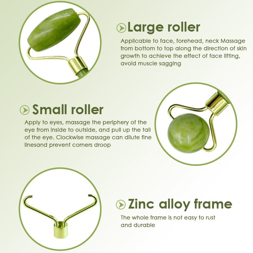 Real Stone Jade Roller and Gua Sha