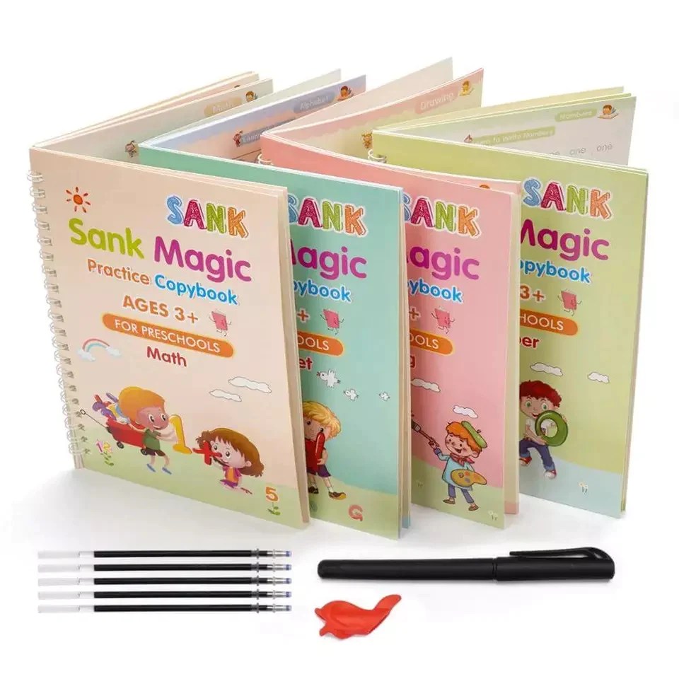 KIDS MAGIC PRACTICE BOOK (4 BOOKS+10 REFILLS+1 GRIPPER+1 PEN)
