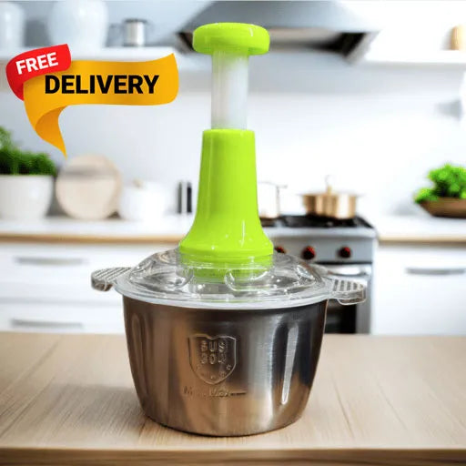 2 LITER MANAUAL Stainless Steel HAND PUSH CHOPPER