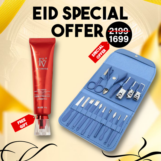 🌙 Eid Mega Eidi Offer: Get 16-in-1 Professional Nail Kit + 🎁FREE FV Foundation! 🎁✨